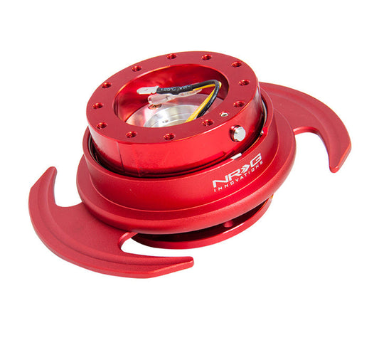 NRG Quick Release 3.0 - Red Metal Body/Red Ring w/ Handles - SRK-650RD